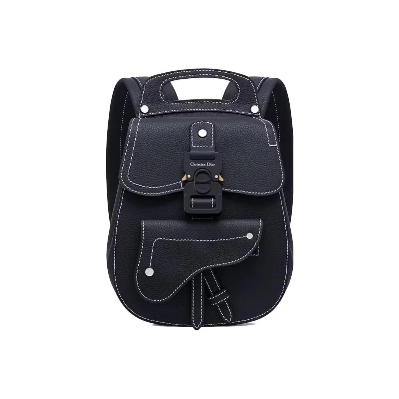 DIOR Grained Calfskin Backpack Small Size Men's Marine Blue-0