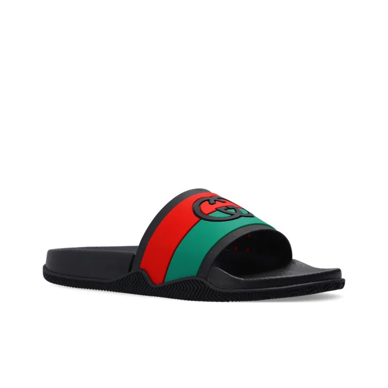 GUCCI Slide Interlocking G Black-2