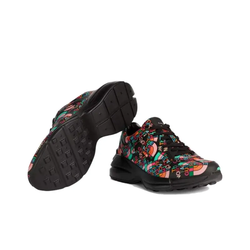 GUCCI The North Face X GUCCI Rhyton 'Allover Logo Black Multi Color'-4