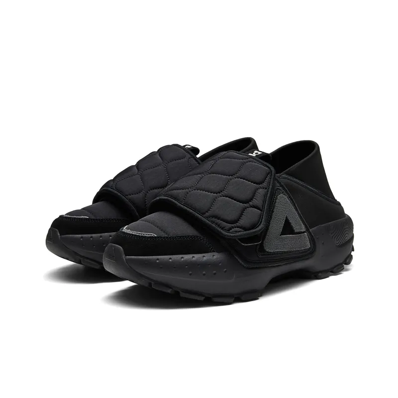 PEAK Taichi Slip on Puffy Shoes Low Top Skateboard Shoes Unisex All Black-2