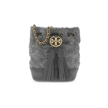 TORY BURCH Fleming Sheepskin Crossbody Bag, Shoulder Bag Women's Gray