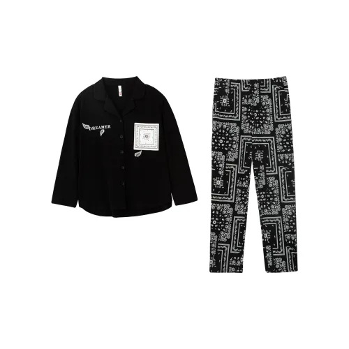 DAMOS·LOVE Pajama Set For Fall Women's Black