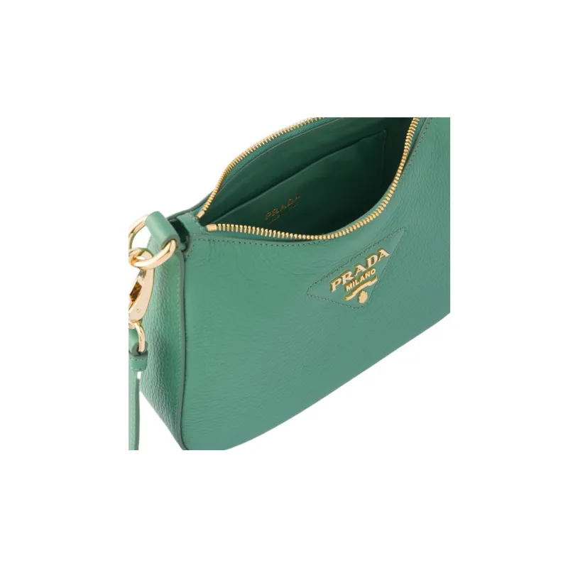 PRADA Leather Crossbody Bag Shoulder Bag Regular Women's Sage Green-3