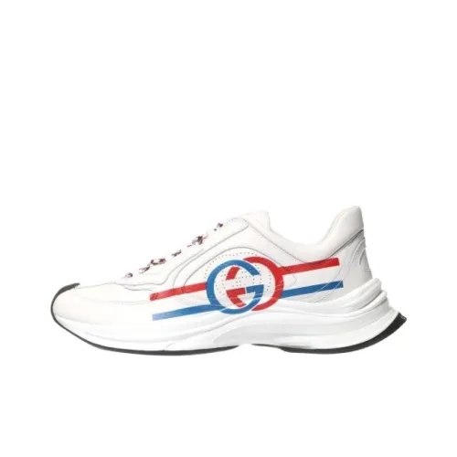 GUCCI Run White Blue Red Interlocking G White Stripe Detail