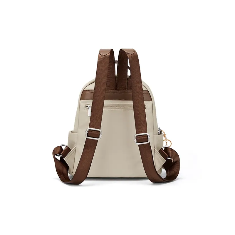 CinvaiKrose Fabric Backpack Medium Size Women's Ecru/Black-2