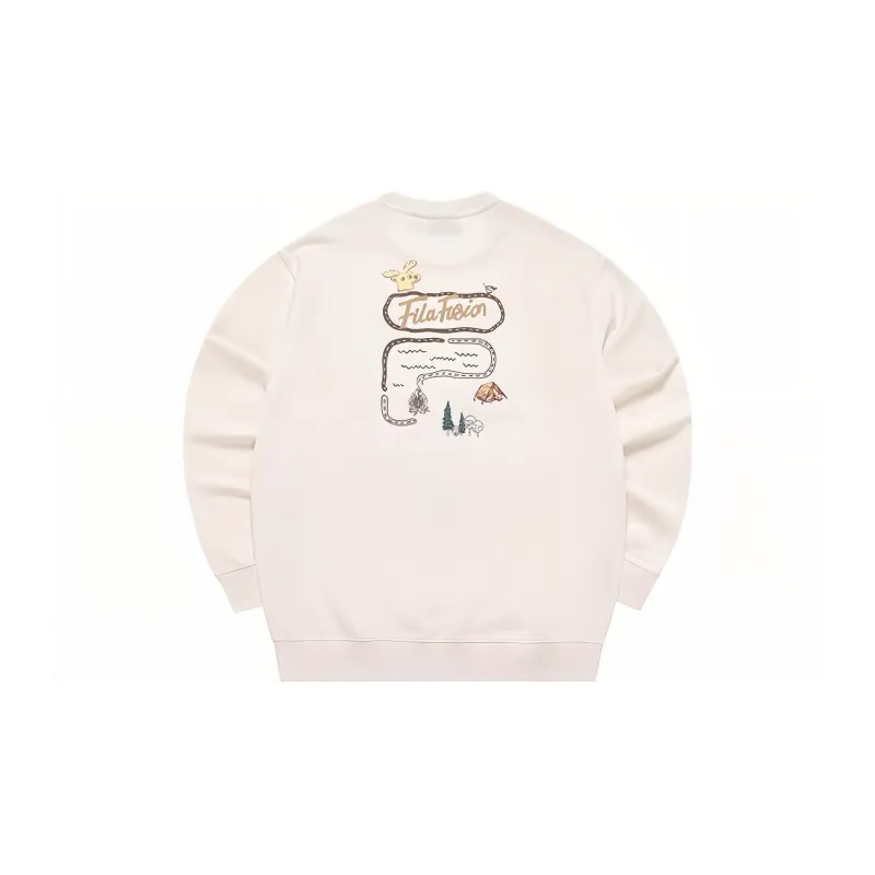 FILA FUSION FOB Series Sweatshirts Unisex Wheat Cream-1