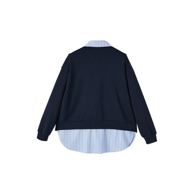 XIANGYING Shirt Women's Navy Blue-1