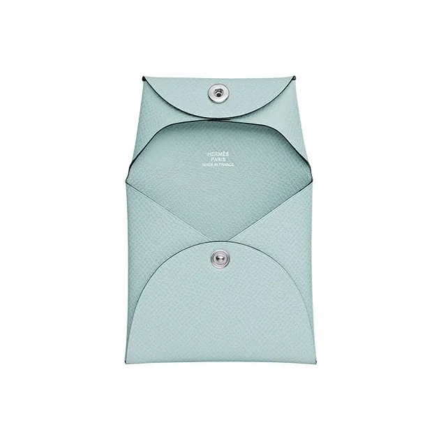 HERMES Bastia Epsom Calfskin Coin Purses Wallets Women's T0Bleu Brume Mist Blue-1