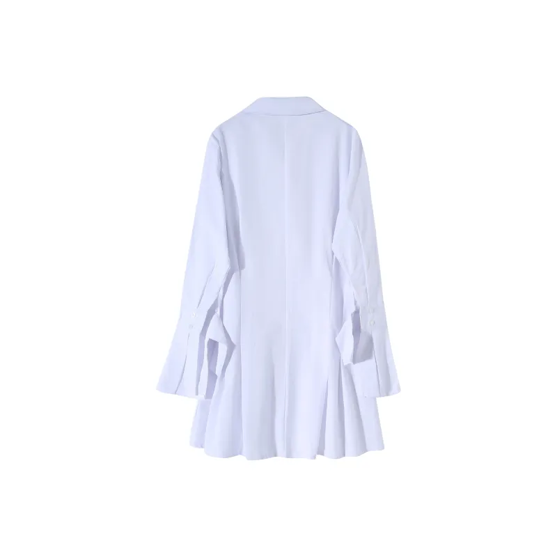 Adeworn Long Sleeved Dress Women's White-1
