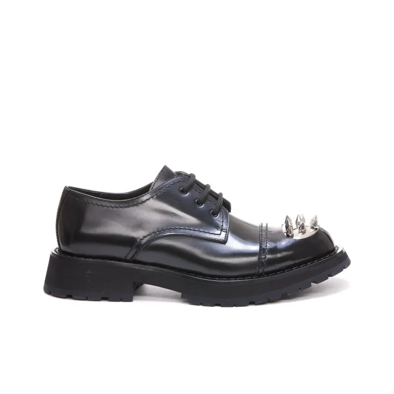 Alexander McQueen Monkstrap Lace Up Shoe Black-1