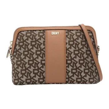 DKNY Polyester Calfskin Shoulder Bag Crossbody Bag Women's Coffee Brown/Camel Brown