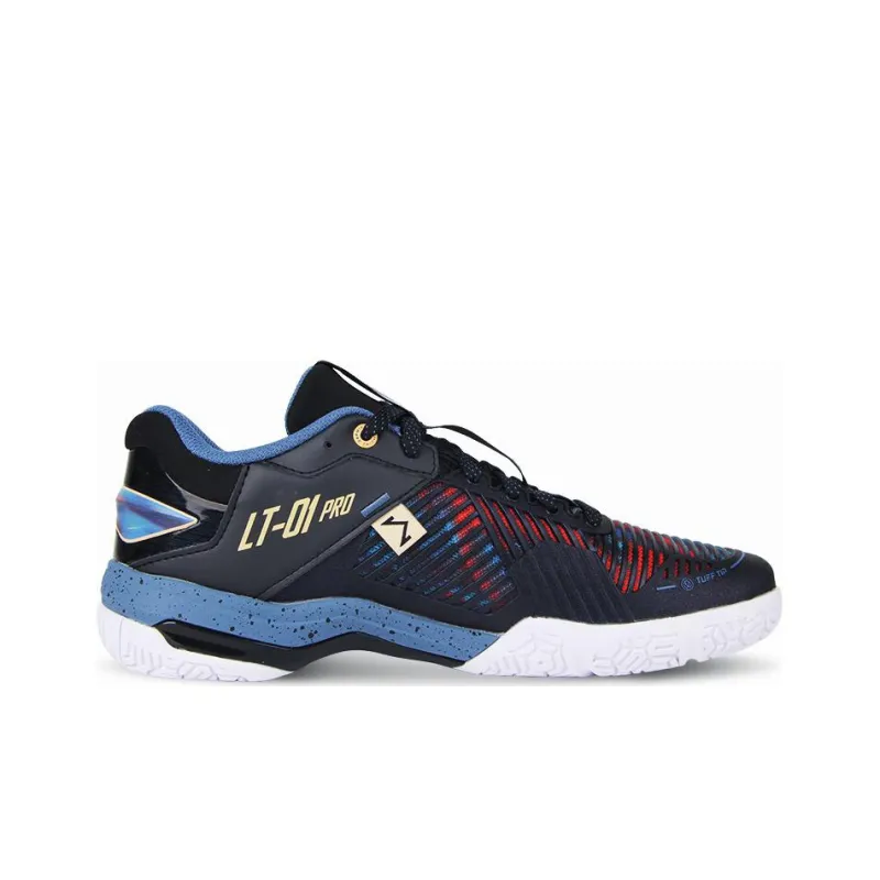 LiNing Pro Slip Resistant High Top Badminton Shoes Men's Black Blue-1
