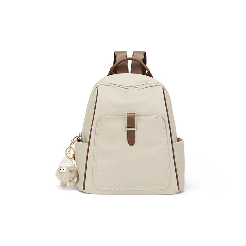CinvaiKrose Fabric Backpack Medium Size Women's Ecru/Black-1