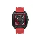 Black Case Red Dial Red Rubber Strap