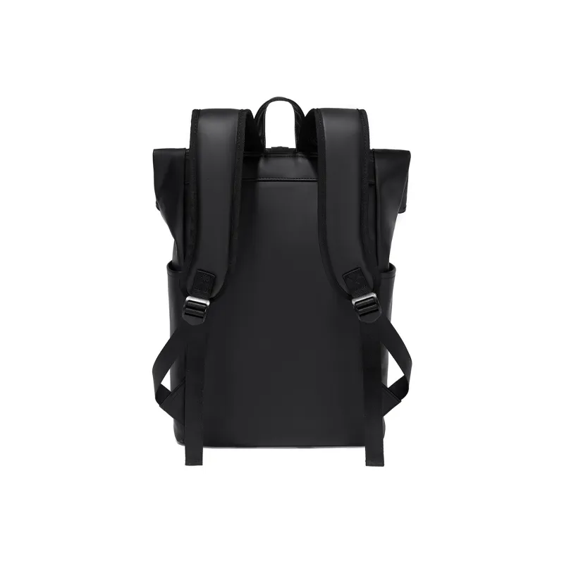 Slazenger PU Soft Leather Backpack Regular Unisex Black/Black With Hexagonal Pattern-3