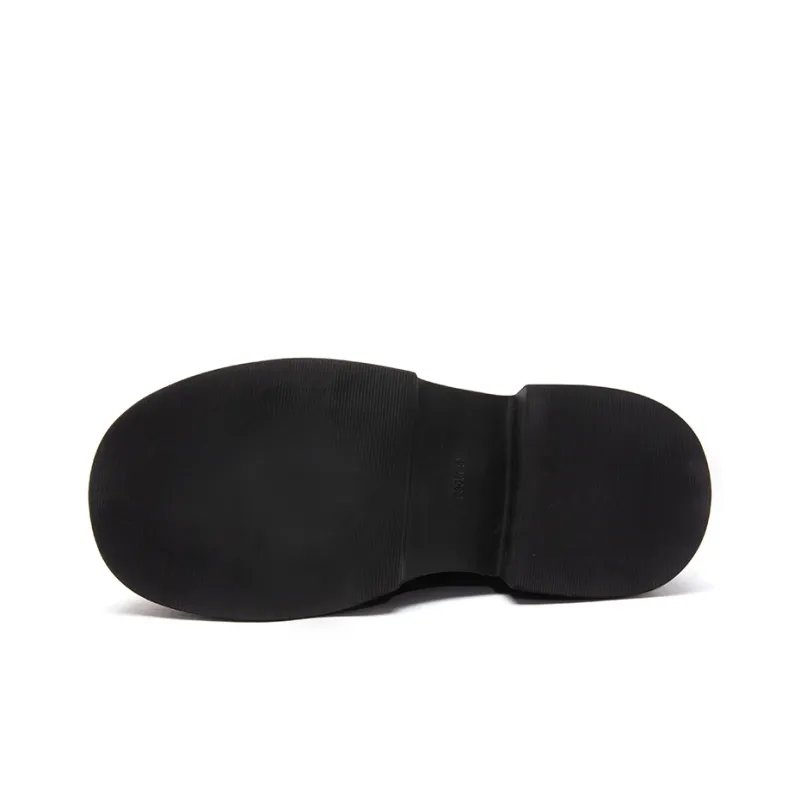 Anthony Miles Cow Leather Loafers 5.2cm Women's Black-4