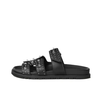 HERMES Chypre Rubber Sole Quick Dry Slide Slippers Women's Black