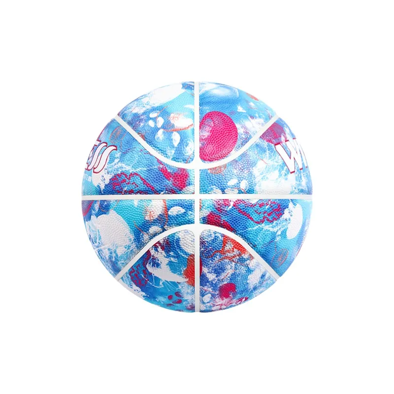 WITESS Size 7 Ball Indoor, Outdoor, And All Street Glow In The Dark Basketball PU Ocean Blue-2