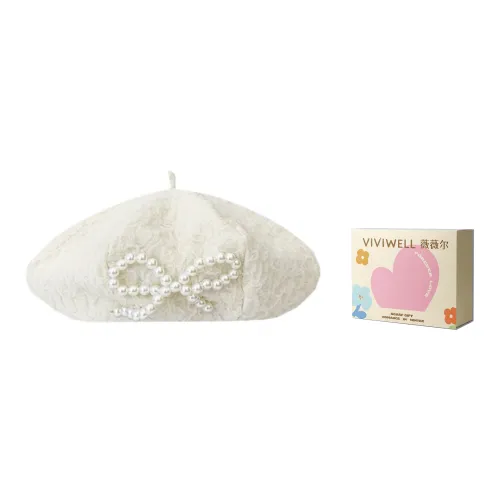 VIVIWELL Polyester Cotton Blend Berets Women's