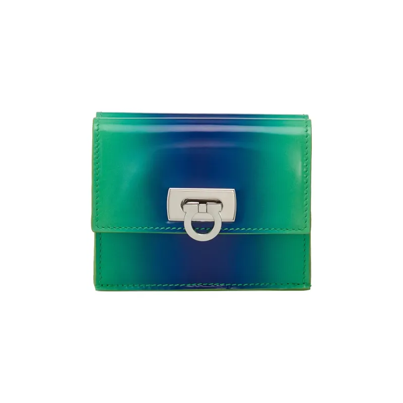 FERRAGAMO Calfskin Wallet Women's Green-0