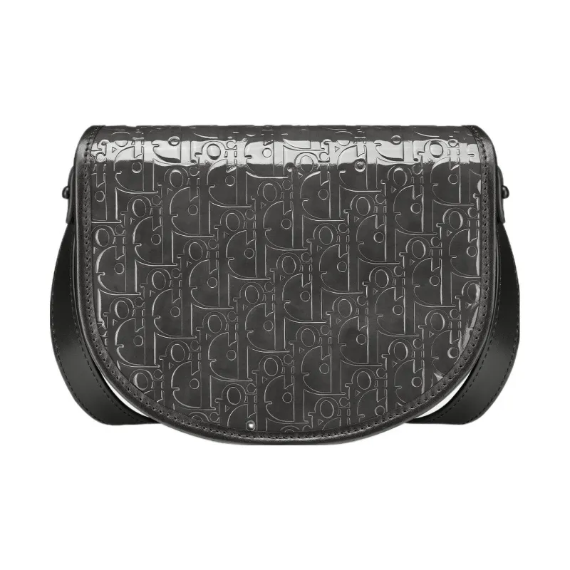 DIOR Gallop Oblique Gravity Print Leather Messenger Bag, Shoulder Bag, Crossbody Bag Mini Men's Black-2