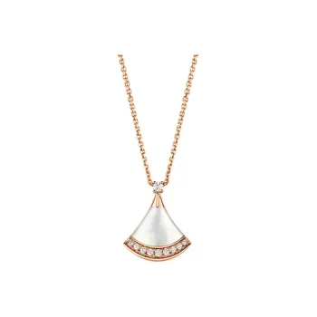 BVLGARI Divas' Dream Series Mother Of Pearl Necklaces Unisex Rose Gold