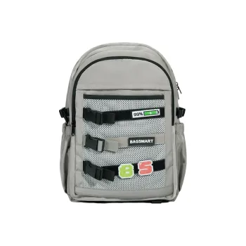 BAGSMART Polyester Backpack Unisex Functional Gray/Knight Black