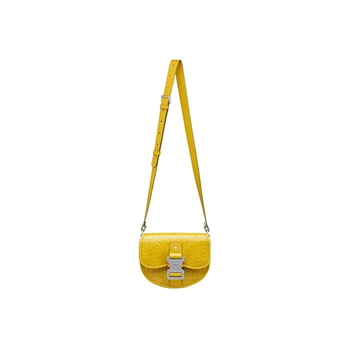 DIOR Gallop Oblique Gravity Print Leather Messenger Bag Shoulder Bag Crossbody Bag Mini Men's Yellow-4