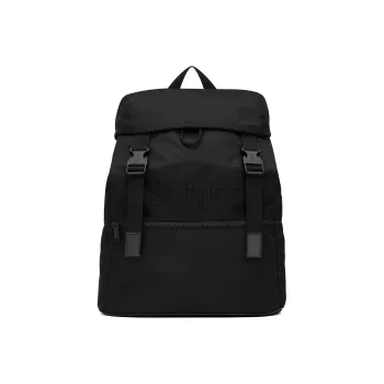 SAINT LAURENT Fabric Cow Leather Patchwork Backpack Regular Men's Black
