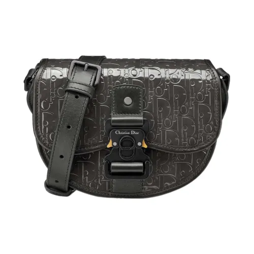 DIOR Gallop Oblique Gravity Print Leather Messenger Bag, Shoulder Bag, Crossbody Bag Mini Men's Black