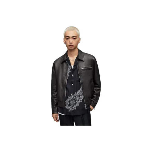 ALLSAINTS Leather Jackets Men Black