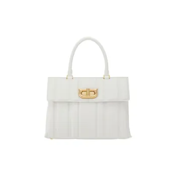 FERRAGAMO GANCINI Calfskin Handbag Regular Women's White