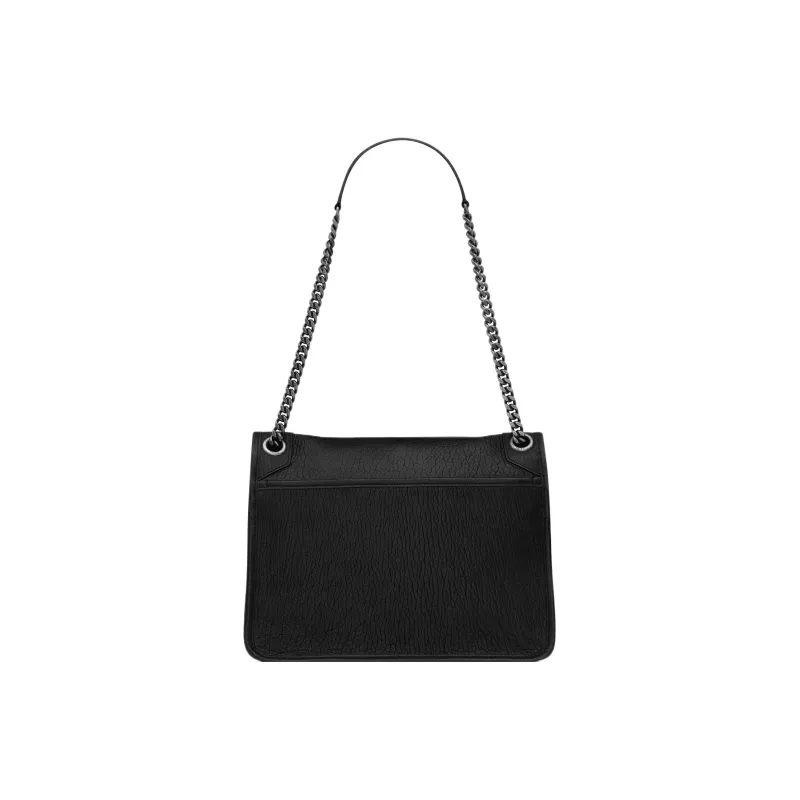SAINT LAURENT Niki Grained Sheepskin Hobo Bag Shoulder Bag Crossbody Bag Medium Size Women's Black-3