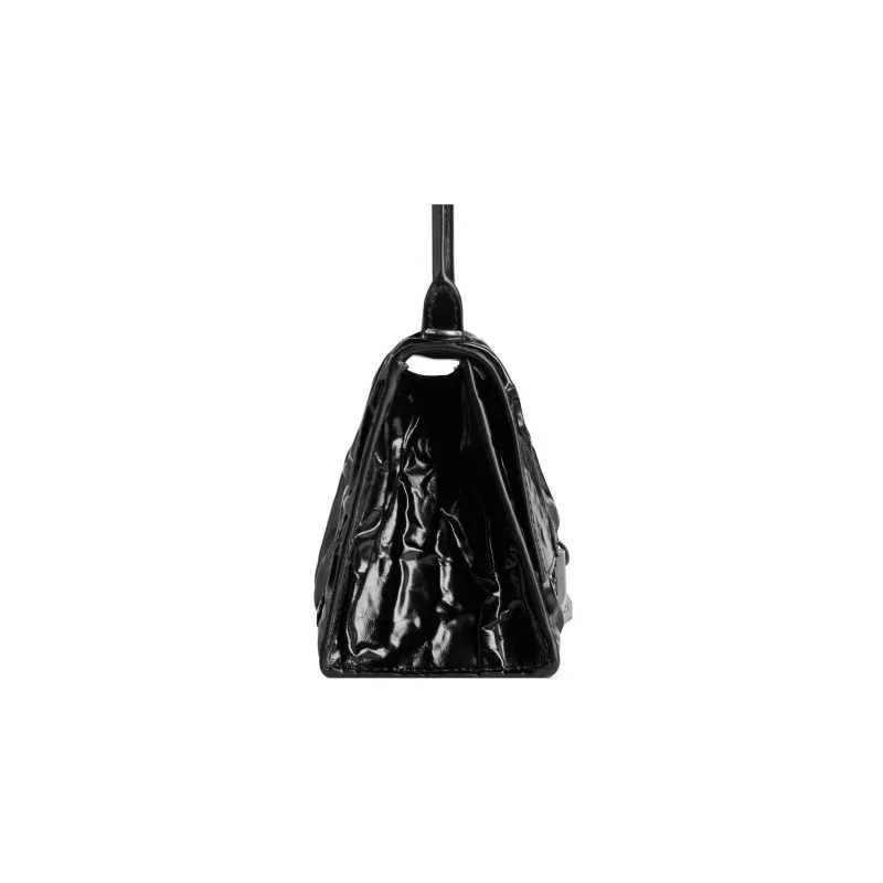 Balenciaga Hourglass Lambskin Shoulder Bag, Crossbody Bag, Handbag Small Size Women's Black-2