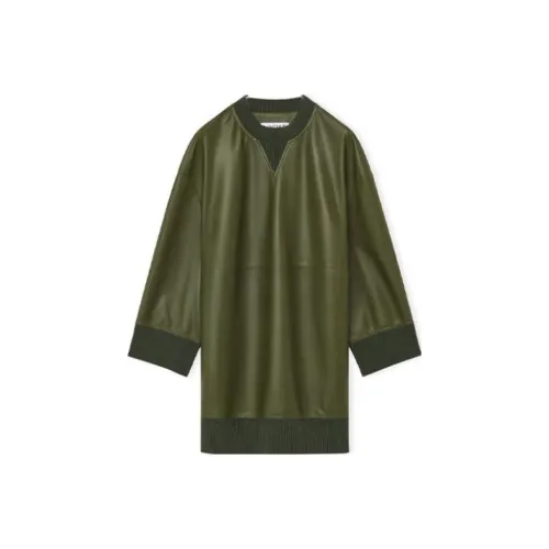 LOEWE Long-Sleeved Dresses Women's Dark Khaki Green