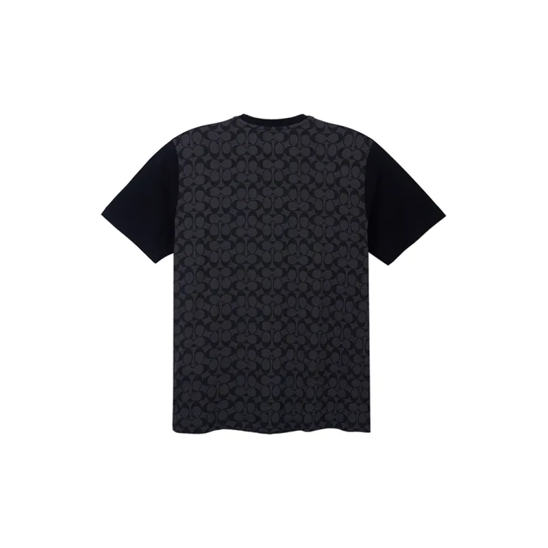 COACH SS22 Men Patchwork Short Sleeve T shirt Black-1