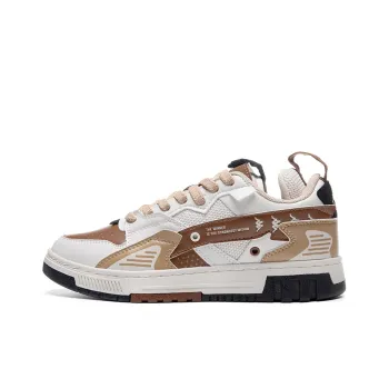Kappa Anti Slip Wear Resistant Low Top Skateboard Shoes Unisex Moon Gray/Latte Coffee/Brown