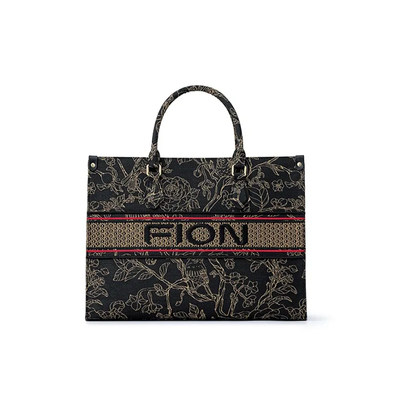 FION Fabric Tote Bag Shopping Bag Shoulder Bag Crossbody Bag Women's Multicolor-5