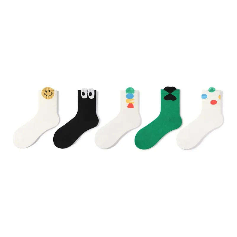 Primeet Mid Calf Socks Spring Summer Women's 5 Pack-6