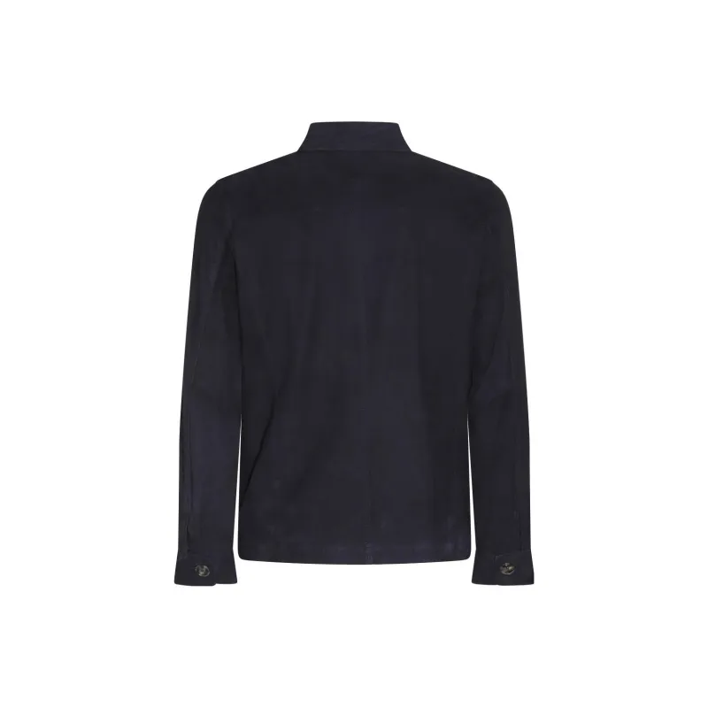 BARBA Buttoned Leather Shirt Jacket-1