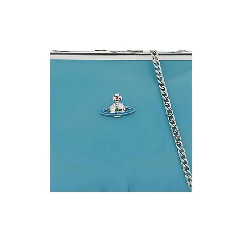 Vivienne Westwood Lambskin Dumpling Bag, Handbag, Shoulder Bag, Crossbody Bag, Wallet Regular Women's Blue-4