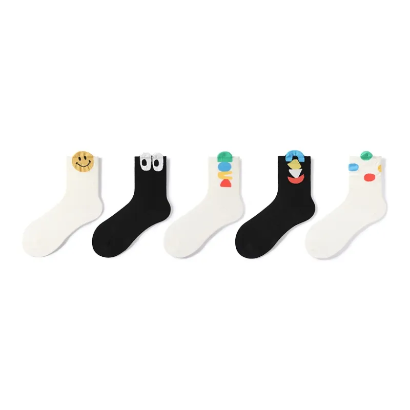 Primeet Mid Calf Socks Spring Summer Women's 5 Pack-4