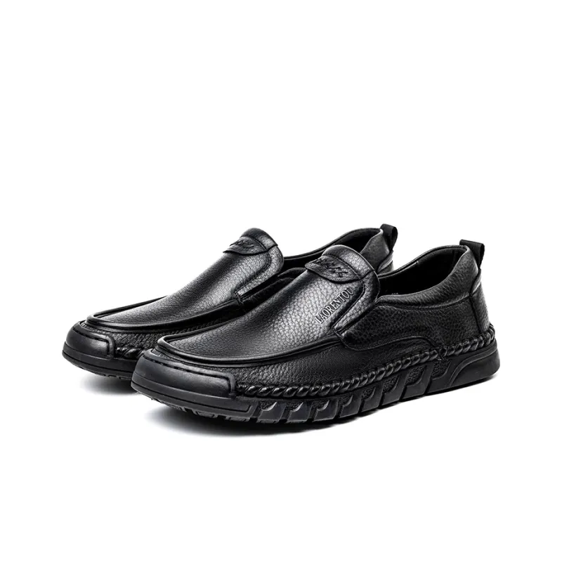 LAORENTOU Men's Casual Shoes Men Low Top Black/Brown-2