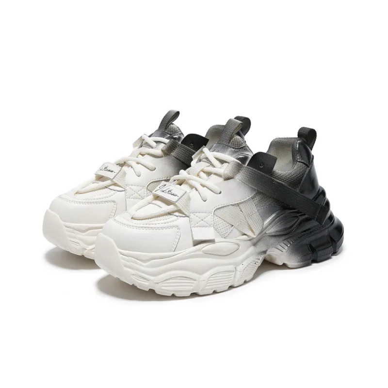 VICKI BROWN Jeans Height Increasing Cushioning Low-Top Chunky Sneakers Women's-2