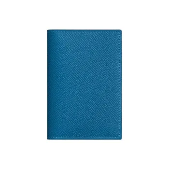 HERMES MC² Euclide Epsom Calfskin Coin Purses Card Holders Women's 7Q Mykonos Greek Blue