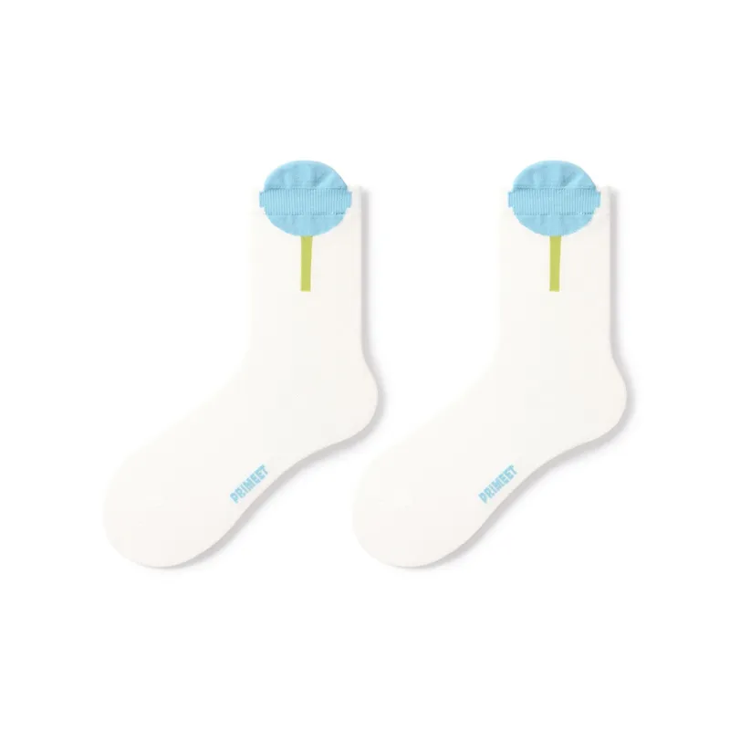 Primeet Mid Calf Socks Spring Summer Women's 5 Pack-16