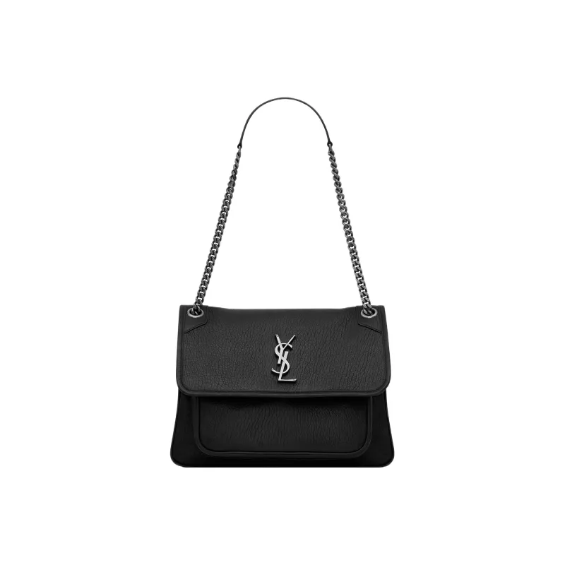 SAINT LAURENT Niki Grained Sheepskin Hobo Bag Shoulder Bag Crossbody Bag Medium Size Women's Black-0