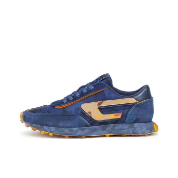 DIESEL S-Racer Low-Top Casual Shoes Men's Blue Yellow
