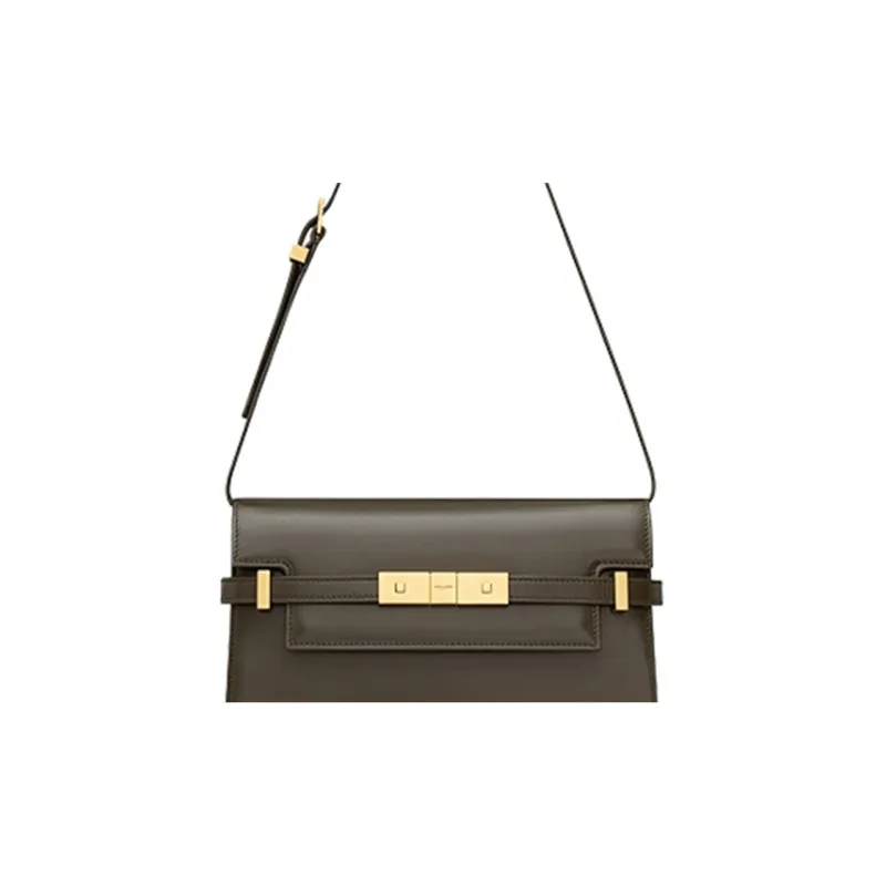 SAINT LAURENT Cow Leather Crossbody Bag, Shoulder Bag Women's Dark Gray-4
