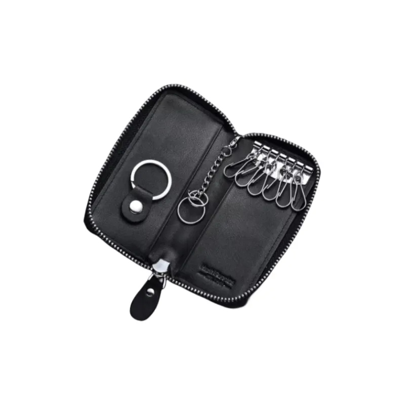 Hush Puppies Cow Leather Key Pouch Trumpets Men's Black-3